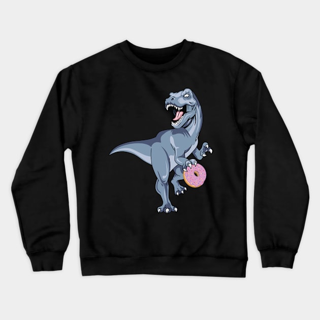 Dinosaur Donut Dino Doughnut Kids Trex Velociraptor Sweets T-Rex Crewneck Sweatshirt by Shirtsurf